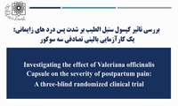 بررسی تاثیر کپسول سنبل الطیب بر شدت پس درد های زایمانی: یک کارآزمایی بالینی تصادفی سه سوکور  